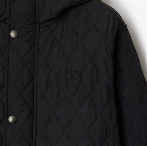 burberry press stud detail parka jacket|Quilted Nylon Parka in Black/snug .